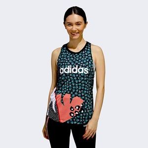 Adidas x Farm Rio Printed Floral Racerback Workout Tank Top Size Med